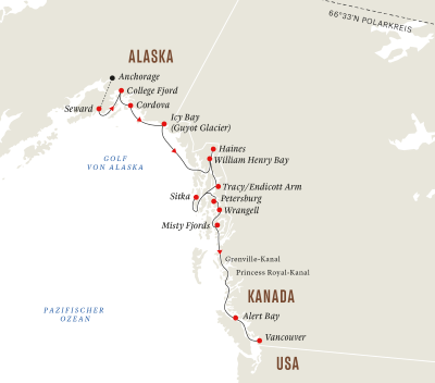 Alaska und Kanada – Wildnis, Gletscher und die Inside-Passage (Kurs Süd)