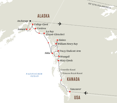 Alaska und Kanada – Wildnis, Gletscher und die Inside-Passage (Kurs Nord) 