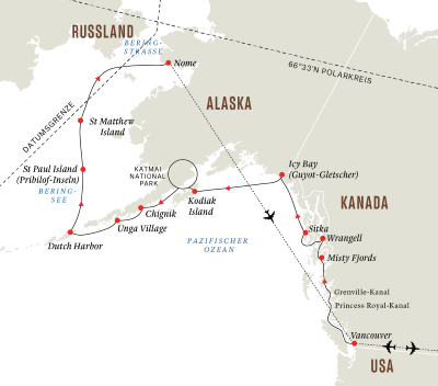 Alaska und Kanada – Aleuten, Bären und die Inside-Passage (Kurs Nord)  