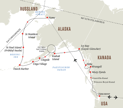 Alaska und Kanada – Aleuten, Bären und die Inside-Passage (Kurs Süd) 