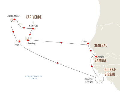 Weihnachtliche Expeditions-Seereise nach Kapverden und zu den Bissagos-Inseln  
