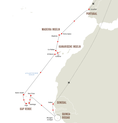Makaronesische Inseln und Bissagos-Archipel – Besonders lange Expeditions-Seereise von Lissabon nach Dakar (Kurs Süd)