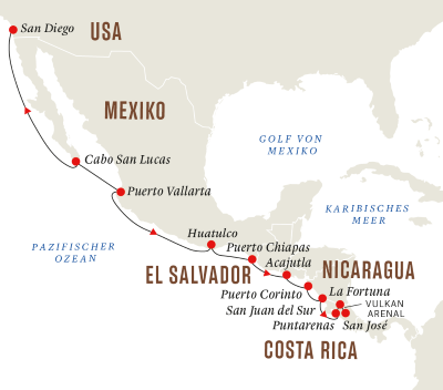 Höhepunkte der Pazifikküsten Mexikos und Mittelamerikas 