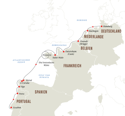 Von Hamburg nach Lissabon – Höhepunkte der europäischen Atlantikküste