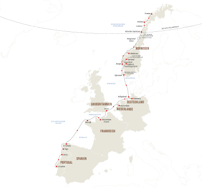 Große Expeditions-Seereise von Tromsø nach Lissabon: Norwegen und Europas Atlantikküste im Herbst
