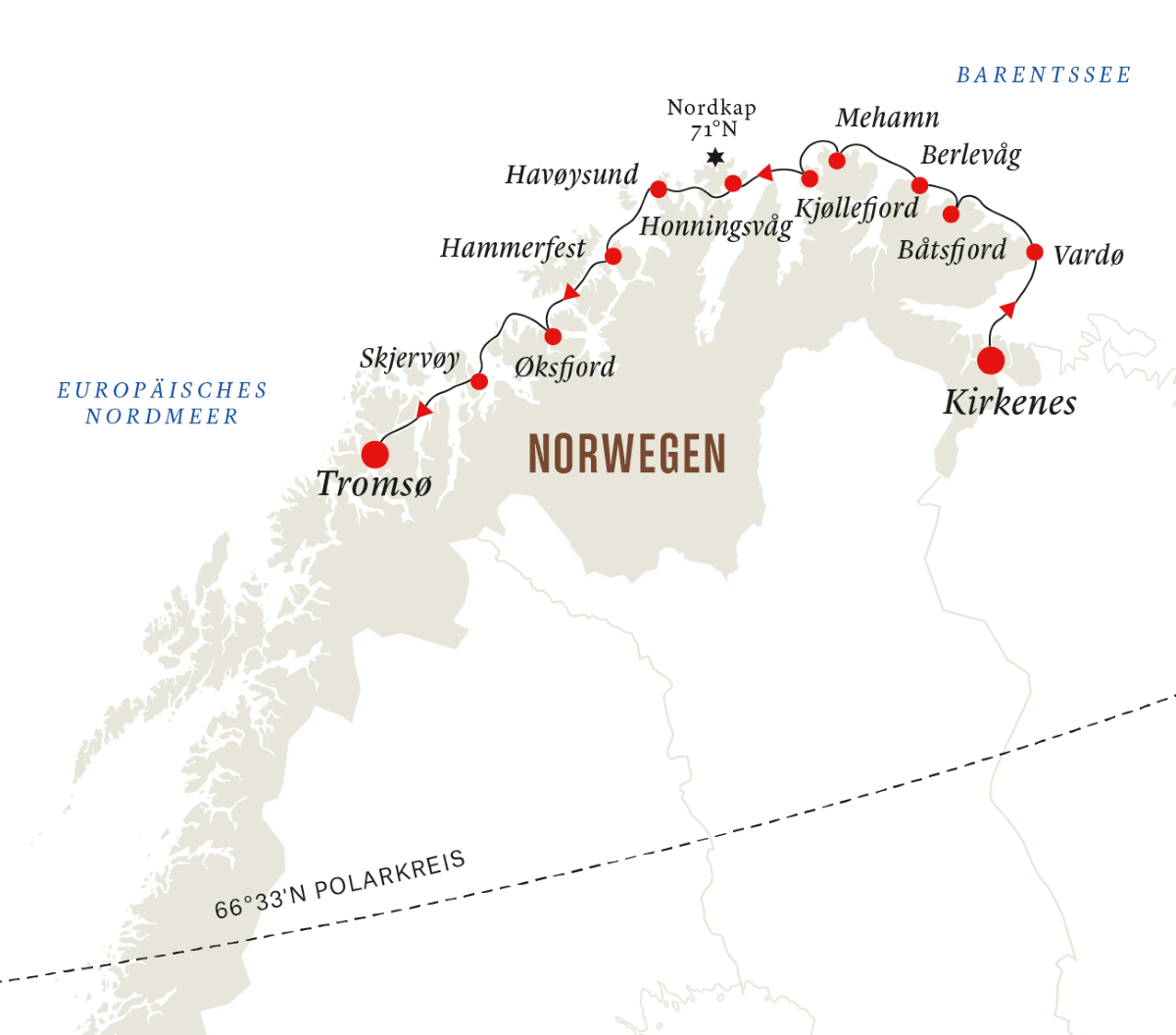 Von Kirkenes nach Tromsø