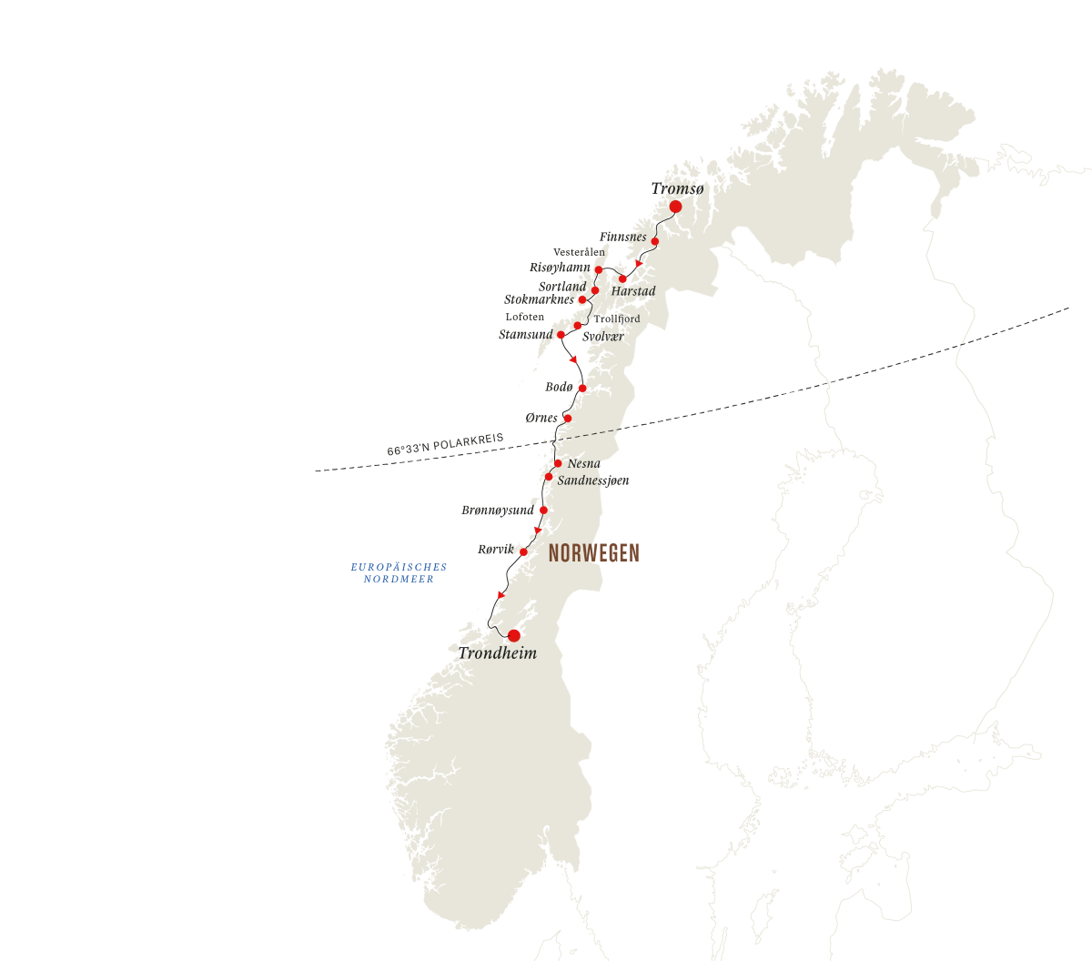 Von Tromsø nach Trondheim