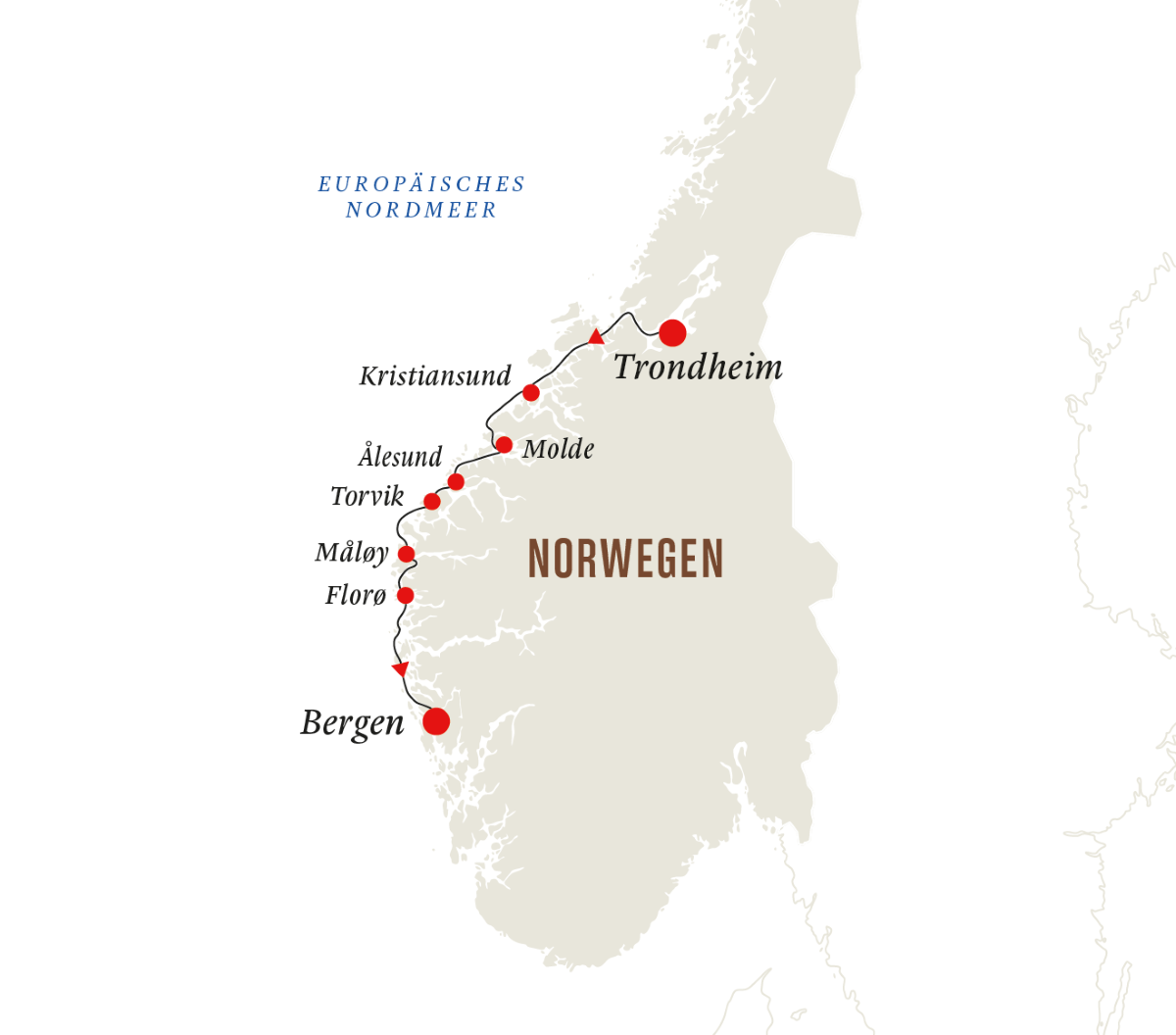 Von Trondheim nach Bergen