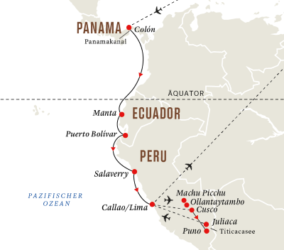 Panamakanal und die Küste Südamerikas – mit Macchu Pichu und Titicacasee
