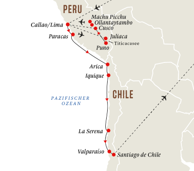 Höhepunkte von Südamerika – Chile und Peru mit Titicacasee und Macchu Pichu  