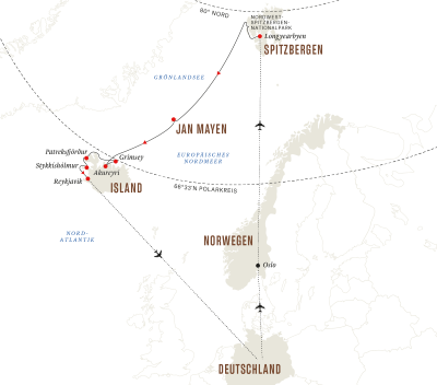 Island, Jan Mayen und Spitzbergen – Expedition in die arktische Inselwelt (Kurs West)
