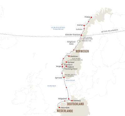 Expeditions-Seereise von Tromsø nach Amsterdam im Spätherbst