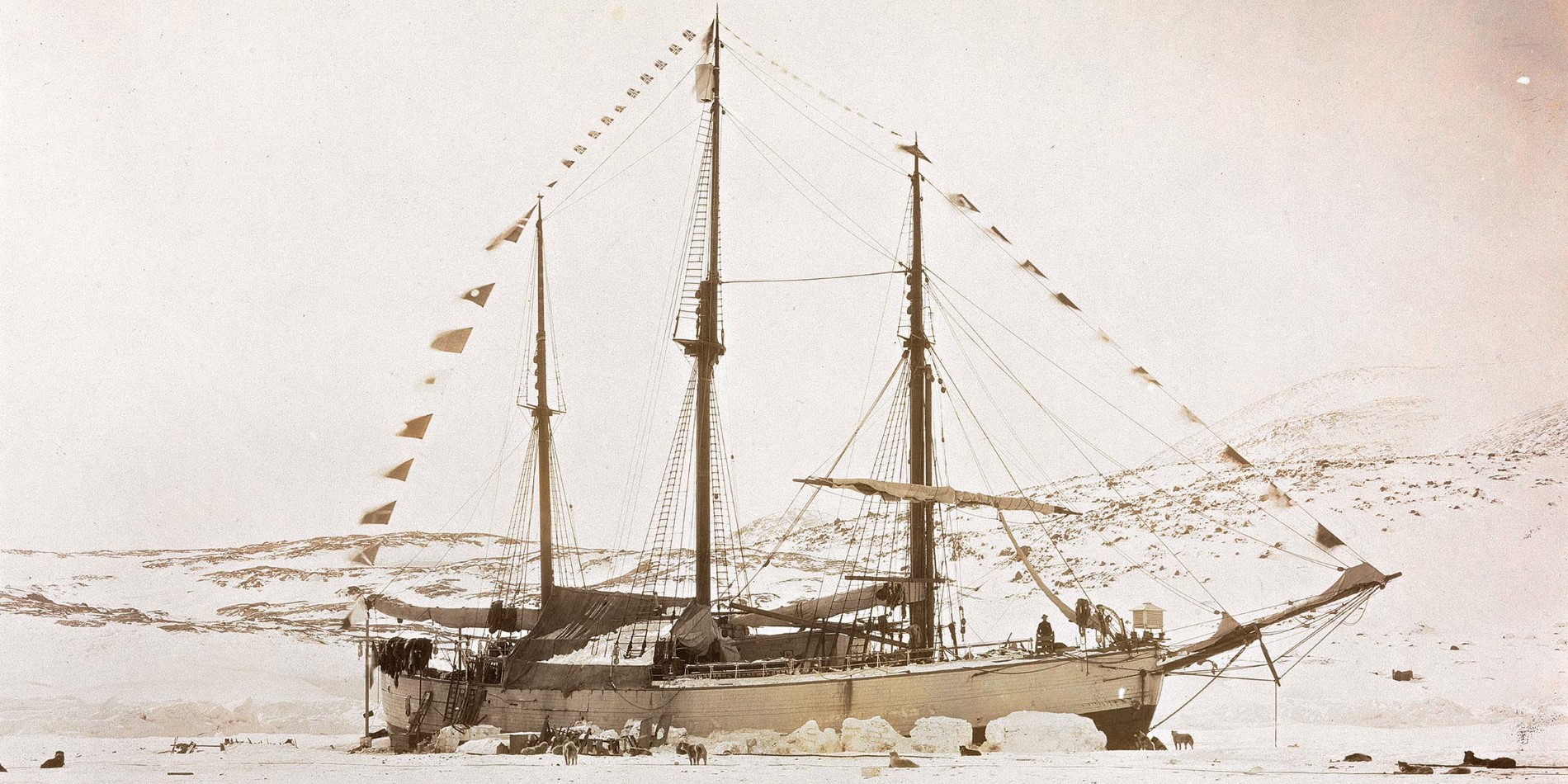 Wir segeln im Gefolge berühmter Entdecker und Schiffe wie Fram, und wir haben die arktischen Gewässer seit 1896 erkundet. 