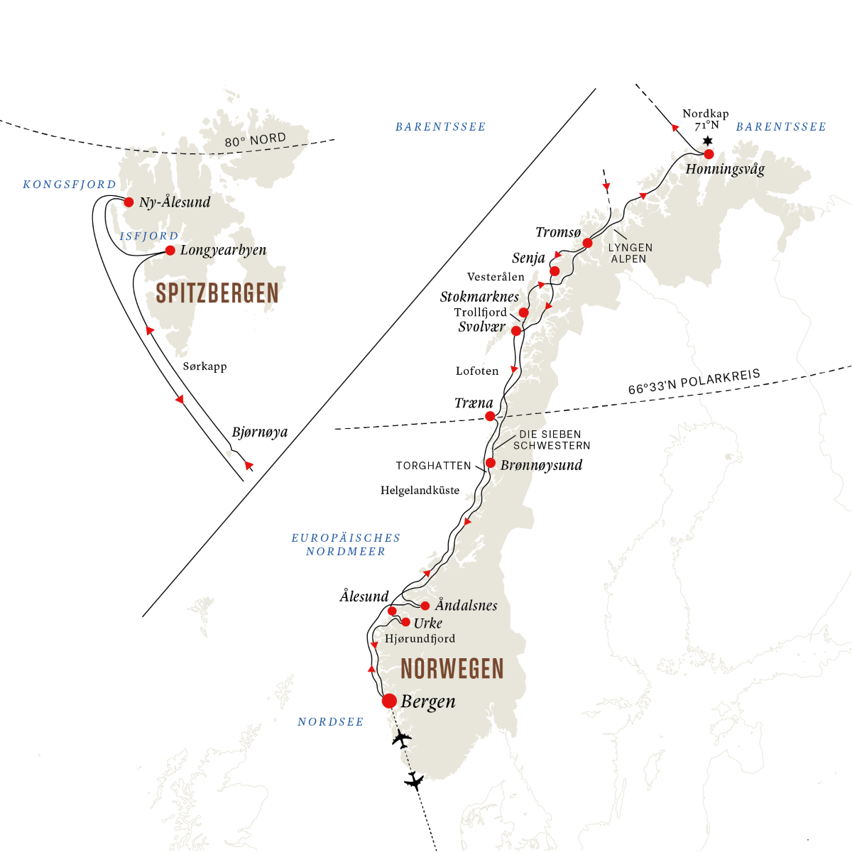Die Hurtigruten Spitzbergen-Linie inkl. Flug
